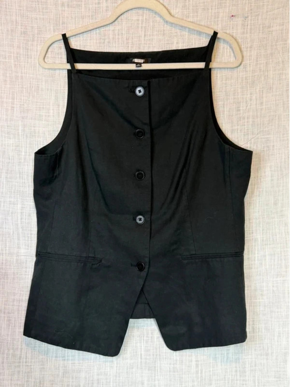 Madewell Black Cutaway Vest 14 Tailored Waistcoat Office Siren Dark Academia